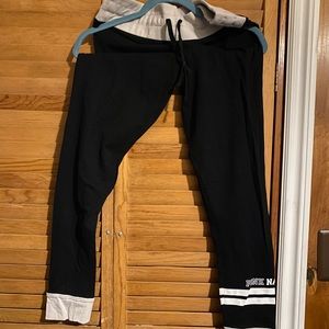 PINK Black and Grey Yoga Pants